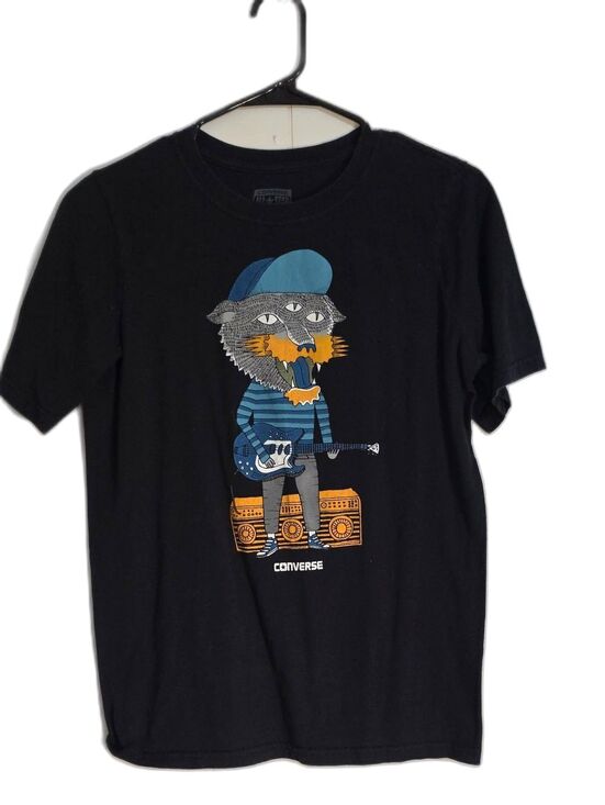 Converse Other - Converse Black Kids Graphic Tee with Blue & Orange Art